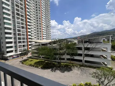 a view of a building from a balcony at Palette & Pool Haven in Ipoh