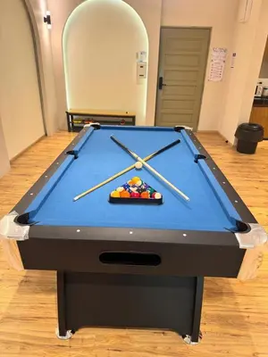 a pool table with cue balls on top of it at Ayaan Snookers House 2 at Quintet Cameron Highland in Tanah Rata