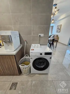 a washer and dryer in a room at Ipoh Town ICC Premium Suites by Verve 2B2B in Ipoh
