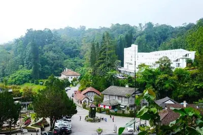 a small town with cars parked on a street at A23A5 Silverpark HighFloorView in Bukit Fraser