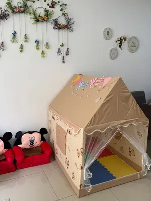 a play tent in a room with stuffed animals at Palas Horizon Home A-6-15 in Brinchang