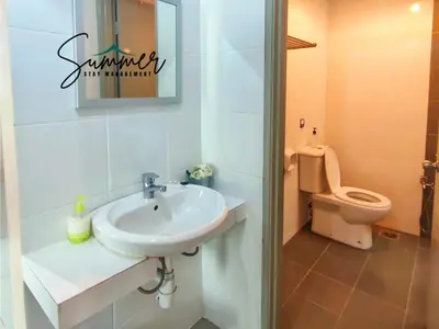 a bathroom with a sink and a toilet at CAMERON HIGHLAND Homestay 1 min To Pasar Malam Brinchang By SummerStay 4 - 5pax in Brinchang