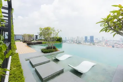 a view of the water from the roof of a building at Beacon Executive Service Suite Penang in George Town