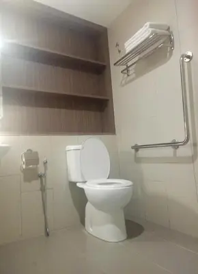 a bathroom with a white toilet and a sink at U Design Hotel Bukit Mertajam in Bukit Mertajam