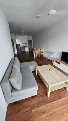 a living room with a couch and a coffee table at CAMERON HIGHLAND BRINCHANG KEA FARM Homestay By Dcozy 6-7pax in Brinchang