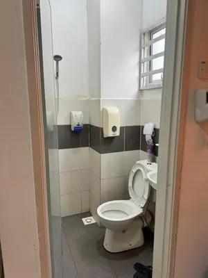 a bathroom with a toilet and a sink at AYAAN Prima Homestay 1 with Netflix in Tanah Rata