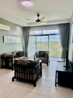 a living room with a couch and chairs and a table at 2Bedroom Condo at Cinta Sayang Resort in Sungai Petani