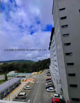 a view of a street with cars parked in a parking lot at Gambus Sireh Homestays in Tanah Rata