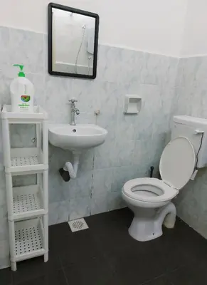 a bathroom with a toilet and a sink at Fz North Meru Impian in Ipoh