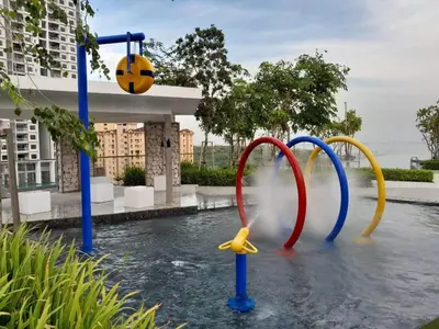 a water park at a resort with a water slide at Urban Suites Jelutong Georgetown Penang 6pax 3BR Family Cozy Homestay in George Town