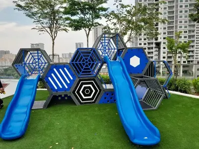 a playground in a park with a slide at Urban Suites Jelutong Georgetown Penang 6pax 3BR Family Cozy Homestay in George Town