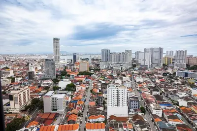 an overhead view of a city with tall buildings at M22 #CityView SeaView #Georgetown #35 in George Town