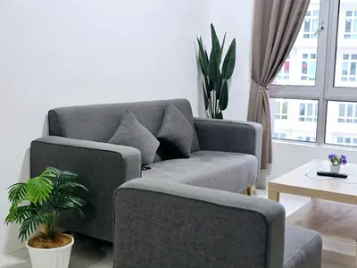 a living room with a couch and two chairs at c04 The Anderson Ipoh Family Stay 2BR in Ipoh
