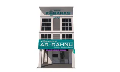 a building with a sign that reads air rants air raindir at Roomstay KOBANAS in Ipoh