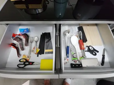 a drawer filled with lots of kitchen utensils at 6-17 Galaxy Styles Emerald Aveneu in Brinchang