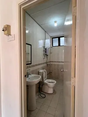 a bathroom with a toilet and a sink at Highland Breze Homestay in Tanah Rata