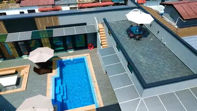 an overhead view of a swimming pool on a house at LYL 108 Private Pool Villa in Ipoh