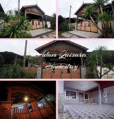 a collage of photos with a building and a house at Adam Qaisara Homestay in Kulim
