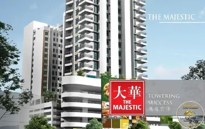 a rendering of a building with a sign in front of it at Heart of Town Free WIFI -Majestic Ipoh By Hopestay in Ipoh