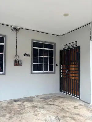 an empty room with a door and a window at Welcome To Amda CS Guest House