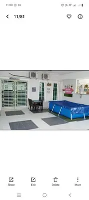 a diagram of a room with a trampoline at Hakim Homestay in Hutan Melintang