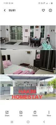 a collage of two pictures of a house at Hakim Homestay in Hutan Melintang