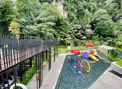 a view of a childrens play area on a balcony at Ipoh The Cove Hillside Premier Suites By LUX SUITE in Ipoh
