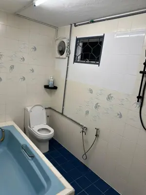 a bathroom with a toilet and a bath tub at 786 Bali Top Homestay in Sungai Petani