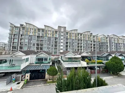 a large apartment building with houses in front of it at 5 Rooms Semi D in Golden Hills - Lena Home in Brinchang