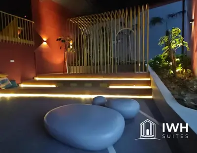 a room with a blue bowl on the floor at Piccadilly Greentown Premium Suites by IWH Suites in Ipoh