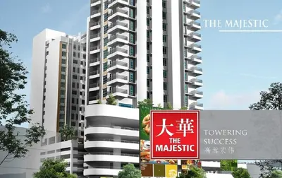 a rendering of a building with a sign in front of it at IPOH The Majestic Ipoh Town 3Bedroom Home in Ipoh