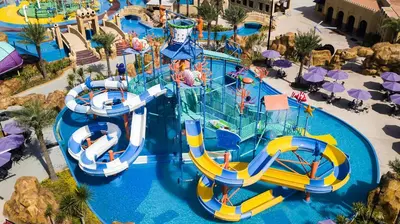 an aerial view of a water park with a water slide at Homestay Si Manja Kini Bertam 4 Bilik Semi D 2 Tingkat in Kepala Batas