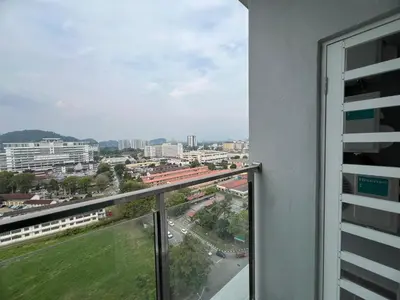 a view of a city from a balcony of a building at Icc ipoh y2 homestay in Ipoh