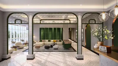 a rendering of a living room with a couch at Stallionz Leisure Suites Ipoh in Ipoh