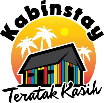 a school logo with a library and palm trees at Teratak Kasih Kabinstay in Tanjung Karang