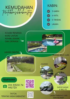 a brochure of kerala park rehabilitation centre at Teratak Kasih Kabinstay in Tanjung Karang
