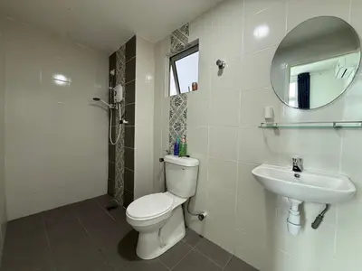 a bathroom with a toilet and a sink at 3pax Suite Ipoh Town The Anderson Residence #147 in Ipoh