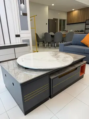 a table with a large circle on top of it at Ayaan Platinum2 Homestay at Tanah Rata with Private Parking and Air Hockey Games in Tanah Rata