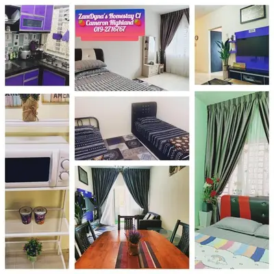 a collage of photos of a hotel room at Zamdynas HomestayMuslim Cameron Highland in Tanah Rata