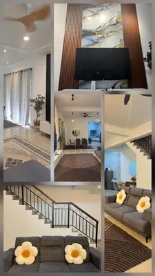 a collage of different pictures of a living room at RIADAH DALAM IBADAH by Rumah Che Matsunami in Brinchang