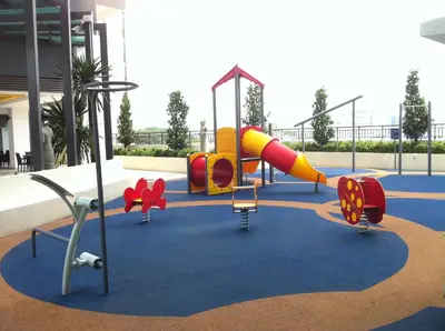 a playground with different types of playground equipment at The Majestic condo Ipoh in Ipoh