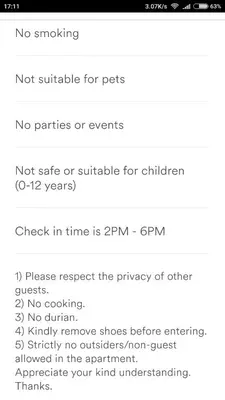 a screenshot of a cell phone with a no smoking text at H2O Apartment in Cameron Highlands