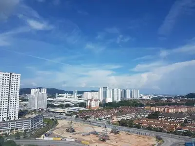 a view of a city with tall buildings at Leezahomestay in Bayan Lepas