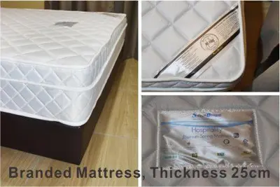 two pictures of a mattress in a box at Asiago Hotel in Sungai Petani