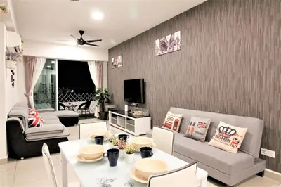 a living room with a couch and a table at H2H - London House @ Majestic Ipoh (8~10 Guests) in Ipoh