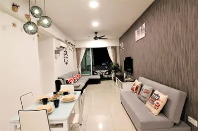 a living room with a couch and a table at H2H - London House @ Majestic Ipoh (8~10 Guests) in Ipoh
