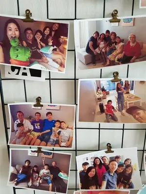 a collage of pictures of a family at Nordiska @ Majestic Ipoh in Ipoh
