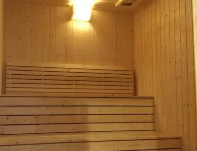 a sauna with a light on top of it at H2H - Reunion House @ Majestic Ipoh \u5bb6\u597d\u6708\u5706 in Ipoh