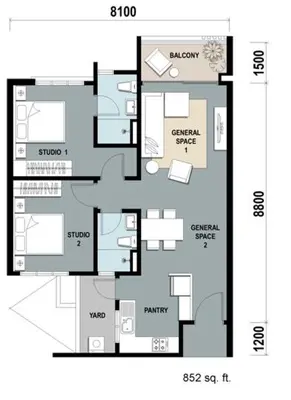 a floor plan of a house at Mike's Place @ The Majestic Ipoh in Ipoh