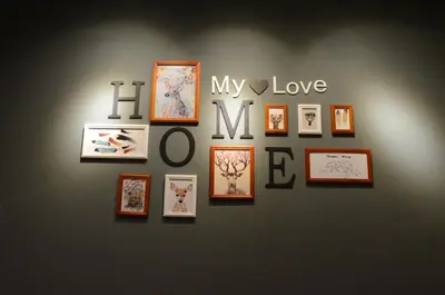 a collage of pictures on a wall with the word my love at Decozy Homestay (14pax++) in Ipoh